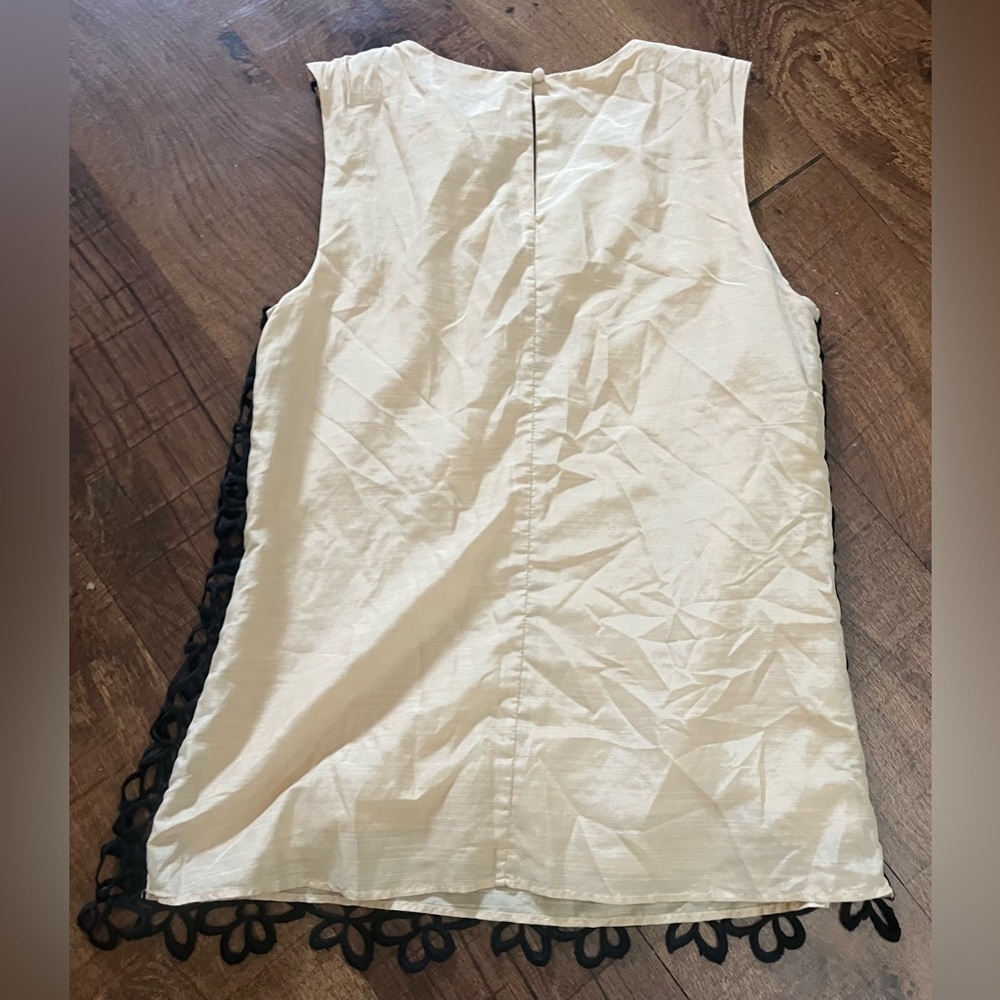 NWT neiman marcus Lela rose guipure tank top blouse Sz small - Picture 5 of 8